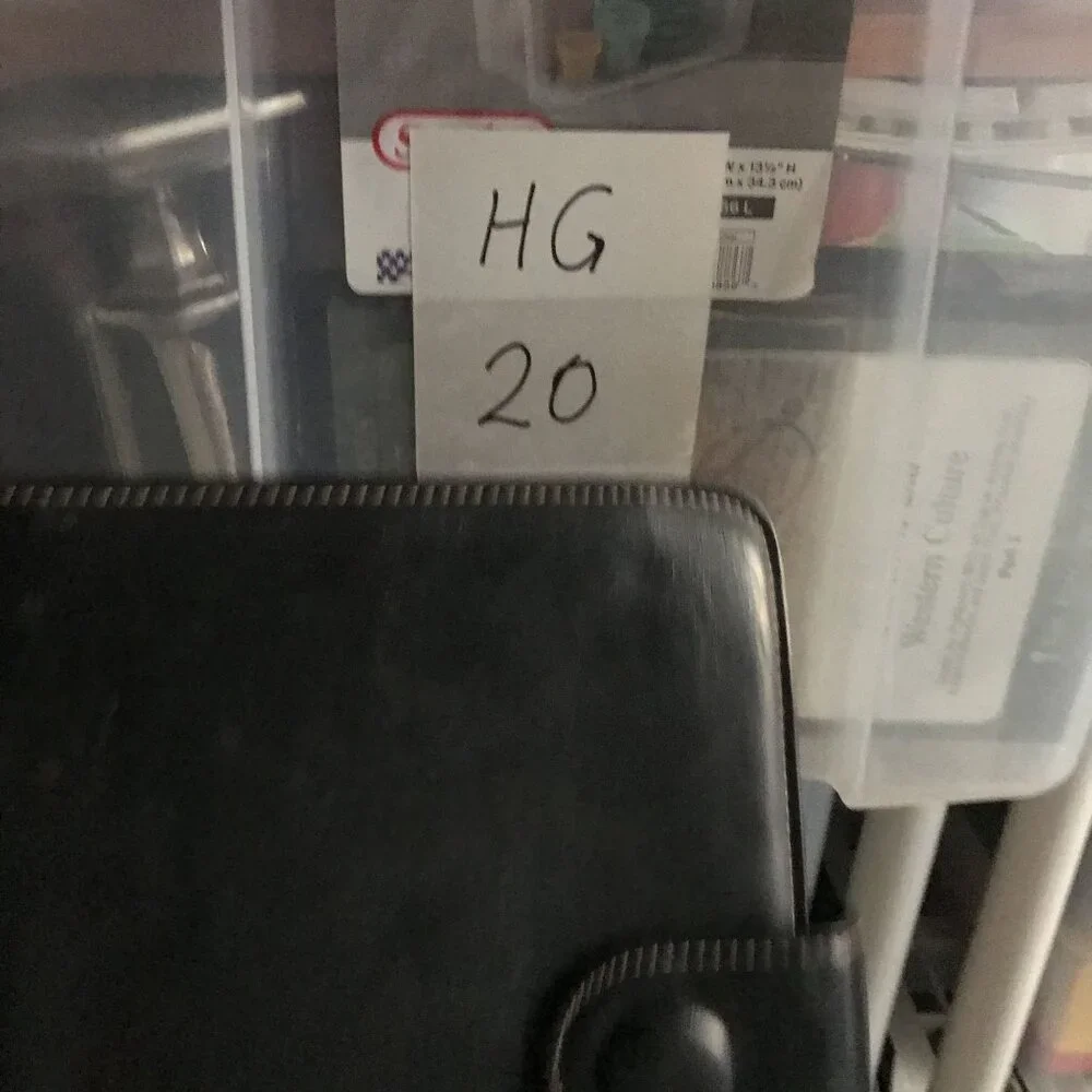 Black Leather Planner Organizer with Snap Closure
